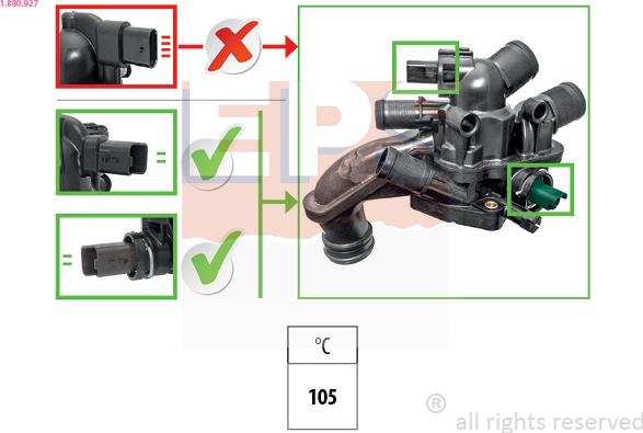 EPS 1.880.927 - Thermostat, coolant parts5.com