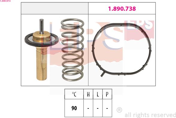 EPS 1.880.974 - Θερμοστάτης, ψυκτικό υγρό parts5.com