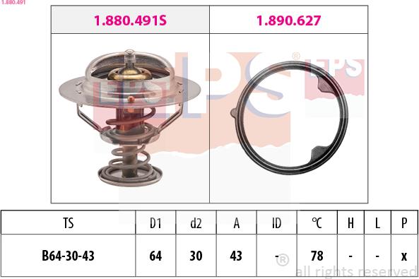 EPS 1.880.491 - Termostat, rashladna tečnost parts5.com