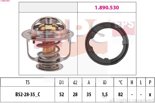 EPS 1.880.493 - Termostat,lichid racire parts5.com