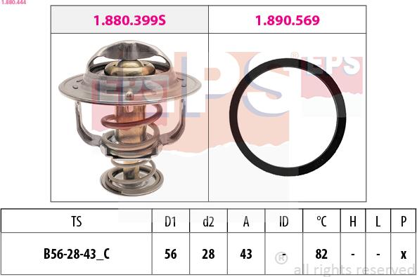 EPS 1.880.444 - Termostat,lichid racire parts5.com