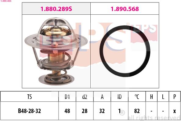 EPS 1.880.466 - Termostat,lichid racire parts5.com