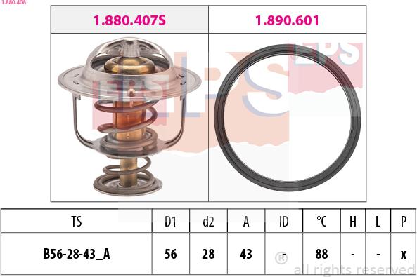 EPS 1.880.408 - Termostaat,Jahutusvedelik parts5.com