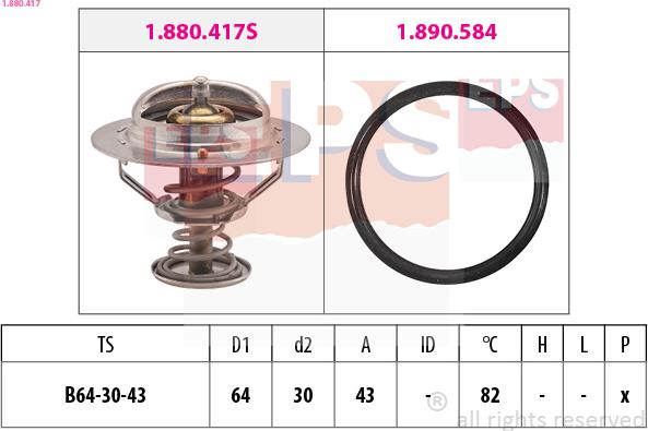 EPS 1.880.417 - Termostaat,Jahutusvedelik parts5.com