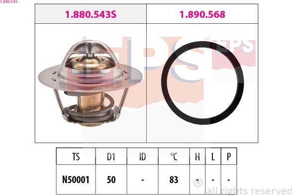 EPS 1.880.543 - Termosztát, hűtőfolyadék parts5.com