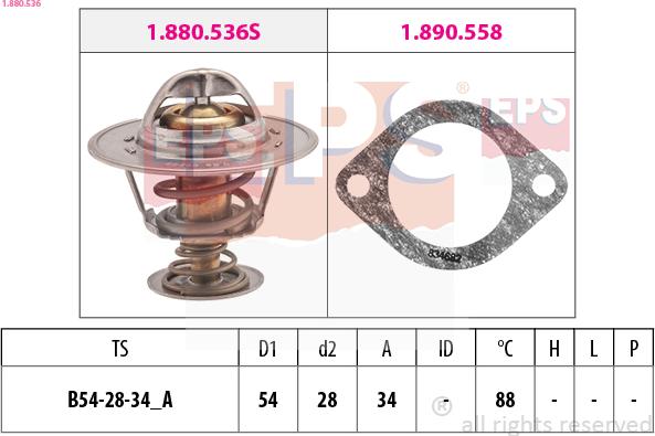 EPS 1.880.536 - Termostat,lichid racire parts5.com