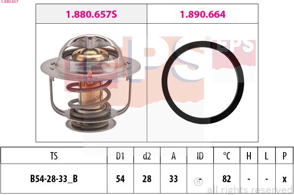 EPS 1.880.657 - Termostaat,Jahutusvedelik parts5.com