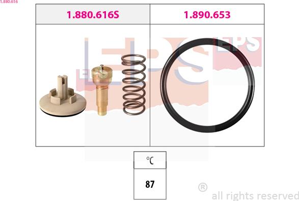 EPS 1.880.616 - Termosztát, hűtőfolyadék parts5.com