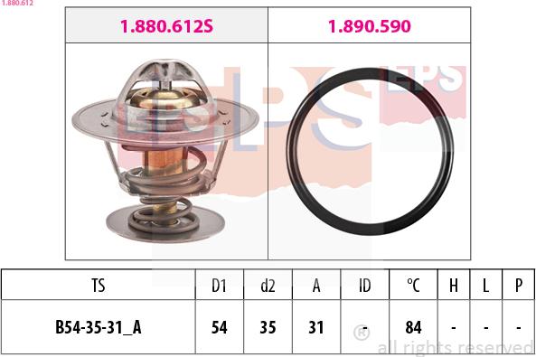 EPS 1.880.612 - Termostato, refrigerante parts5.com