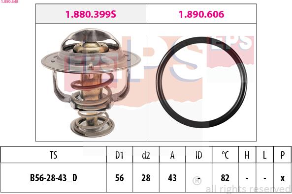 EPS 1.880.848 - Termostat, hladilno sredstvo parts5.com