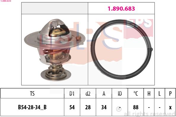 EPS 1.880.834 - Thermostat, coolant parts5.com