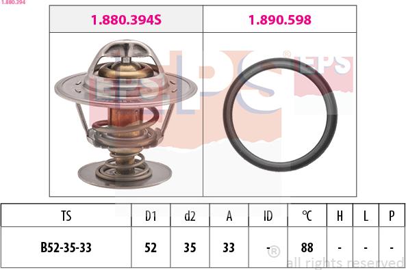 EPS 1.880.394 - Termostat, środek chłodzący parts5.com