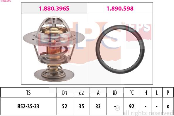 EPS 1.880.396 - Termostat, środek chłodzący parts5.com