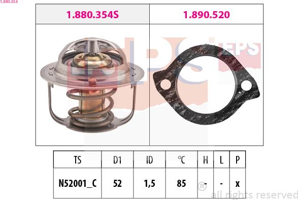 EPS 1.880.354 - Termostat, chladivo parts5.com