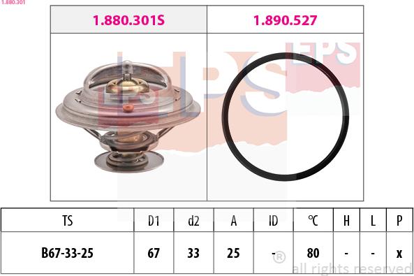 EPS 1.880.301 - Termostat, rashladna tečnost parts5.com