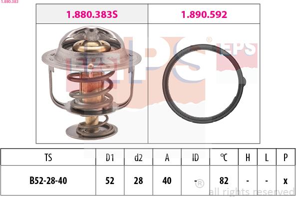 EPS 1.880.383 - Termostat,lichid racire parts5.com