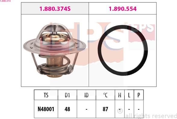 EPS 1.880.374 - Termostat,lichid racire parts5.com