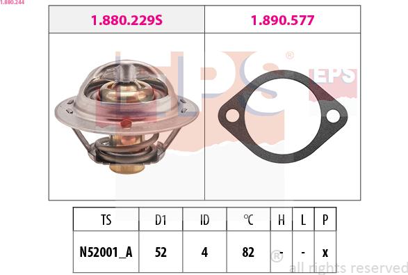 EPS 1.880.244 - Termostaat,Jahutusvedelik parts5.com