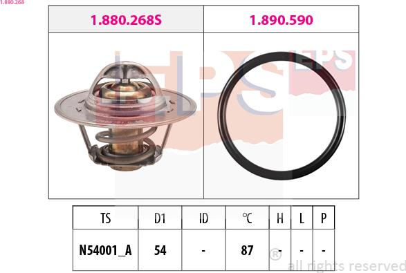 EPS 1.880.268 - Termosztát, hűtőfolyadék parts5.com