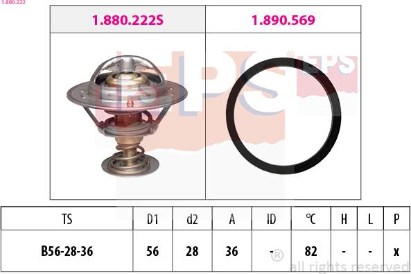 EPS 1.880.222 - Termostaat,Jahutusvedelik parts5.com