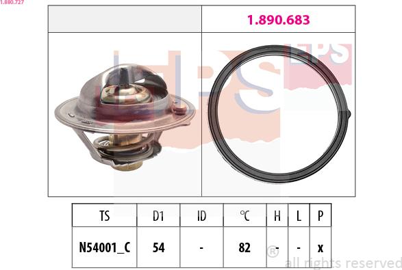 EPS 1.880.727 - Termostat,lichid racire parts5.com