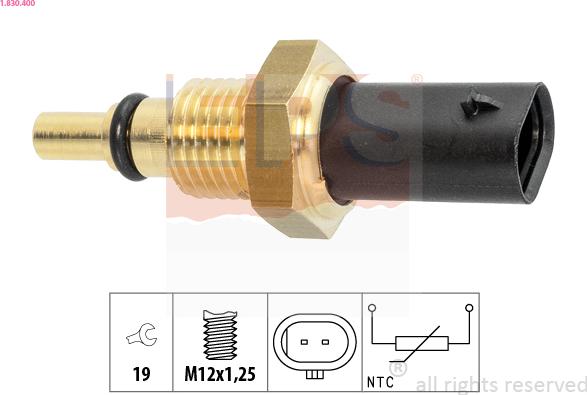 EPS 1.830.400 - Sensor, temperatura del aceite parts5.com