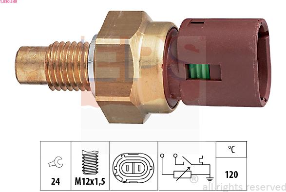 EPS 1.830.549 - Senzor,temperatura lichid de racire parts5.com