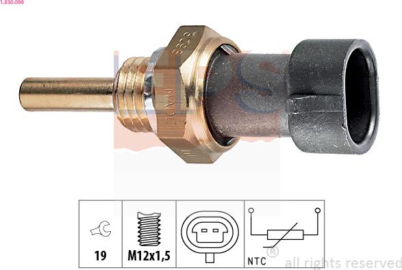 EPS 1.830.098 - Sensor, temperatura del aceite parts5.com