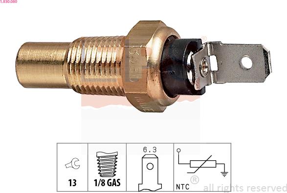 EPS 1.830.080 - Senzor,temperatura lichid de racire parts5.com