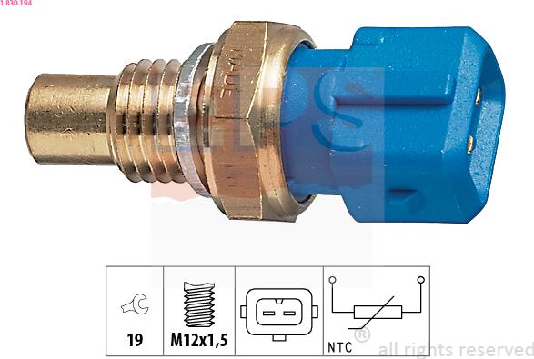 EPS 1.830.194 - Sonde de température, liquide de refroidissement parts5.com