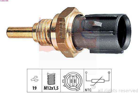 EPS 1.830.198 - Sensor, temperatura del aceite parts5.com