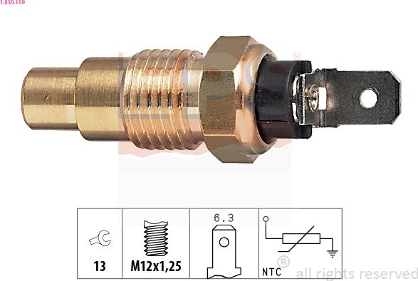 EPS 1.830.159 - Sensor, coolant temperature parts5.com