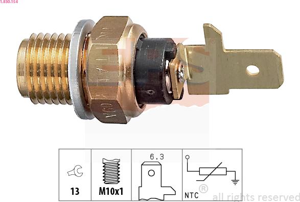 EPS 1.830.154 - Senzor,temperatura ulei parts5.com