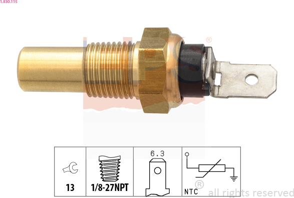 EPS 1.830.115 - Sensor, coolant temperature parts5.com