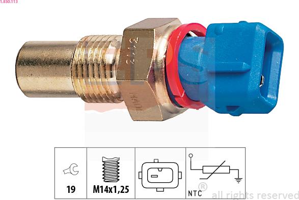 EPS 1.830.113 - Senzor, temperatura olja parts5.com