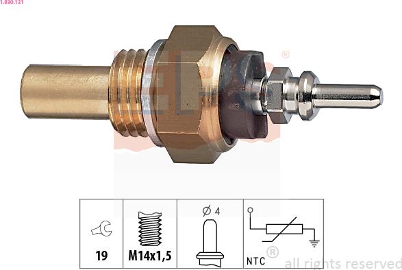 EPS 1.830.131 - Senzor,temperatura lichid de racire parts5.com