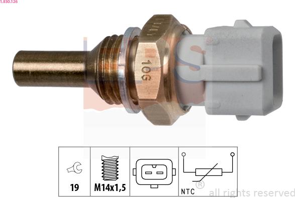 EPS 1.830.126 - Senzor,temperatura lichid de racire parts5.com