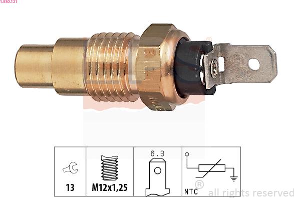 EPS 1.830.121 - Sensor, coolant temperature parts5.com