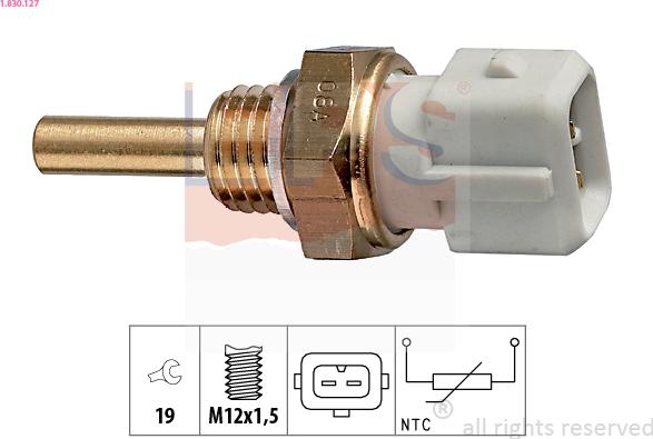 EPS 1.830.127 - Senzor,temperatura lichid de racire parts5.com