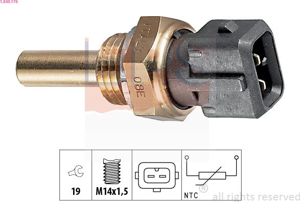 EPS 1.830.176 - Sensor, coolant temperature parts5.com