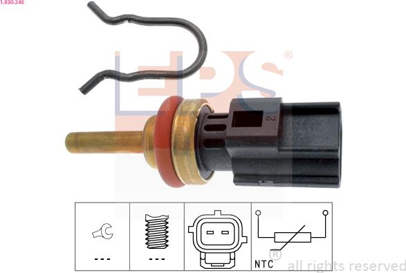 EPS 1.830.346 - Senzor,temperatura lichid de racire parts5.com