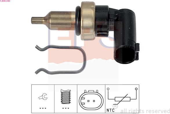 EPS 1.830.343 - Sensor, Kühlmitteltemperatur parts5.com