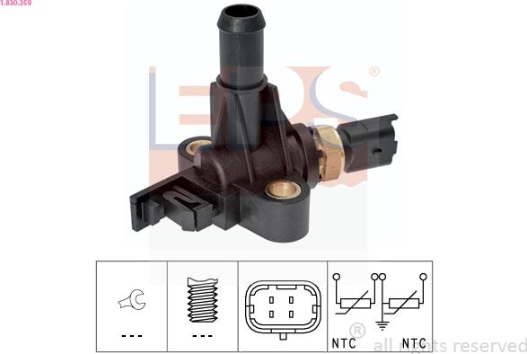 EPS 1.830.359 - Senzor,temperatura lichid de racire parts5.com