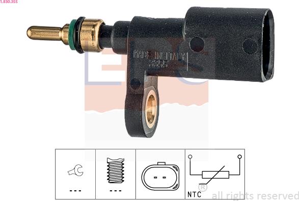 EPS 1.830.355 - Sensor, coolant temperature parts5.com