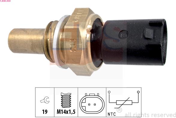 EPS 1.830.350 - Sensor, oil temperature parts5.com