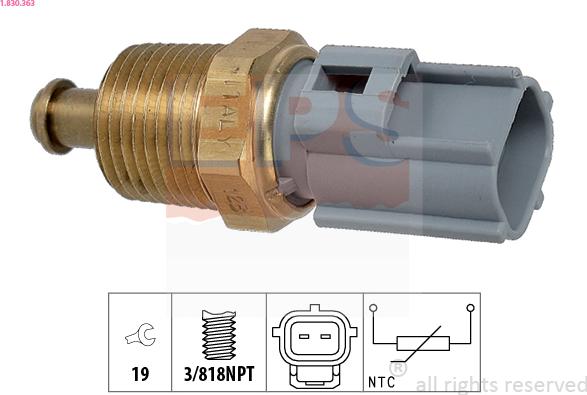 EPS 1.830.363 - Czujnik, temperatura oleju parts5.com