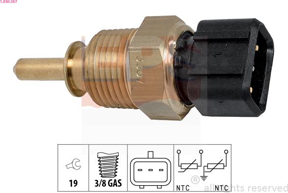 EPS 1.830.367 - Senzor, temperatura rashladne tečnosti parts5.com