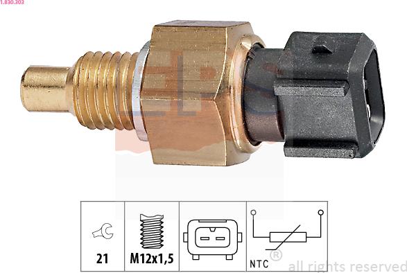 EPS 1.830.303 - Senzor,temperatura lichid de racire parts5.com