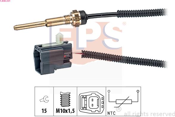 EPS 1.830.331 - Senzor,temperatura lichid de racire parts5.com