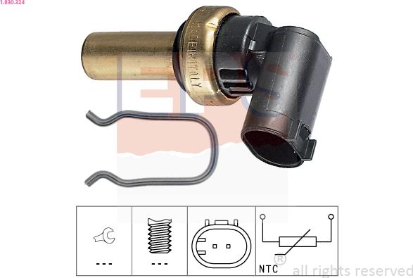 EPS 1.830.324 - Senzor,temperatura lichid de racire parts5.com